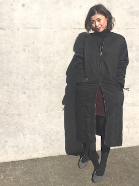 「WEEKDAY（ウィークデイ）のアイテム（ジャケット/アウター）」を使った、cocoさん（レディース・164cm）の冬コーディネート