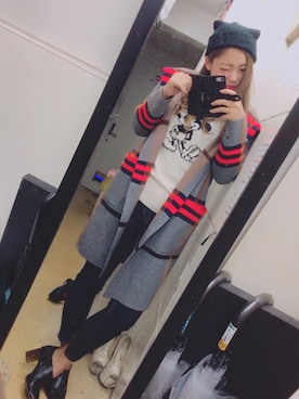 「JEANASIS（ジーナシス）のアイテム（ブーティ）」を使った、.りなさん（レディース・163cm）の冬コーディネート