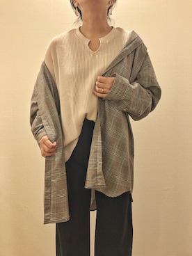 「コットンダブルフェイスパンツ」｜akaneさん（レディース・159cm）の冬コーディネート