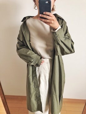 「リブT」｜「アイテム（その他アウター）」を使った、akaneさん（レディース・159cm）の春コーディネート