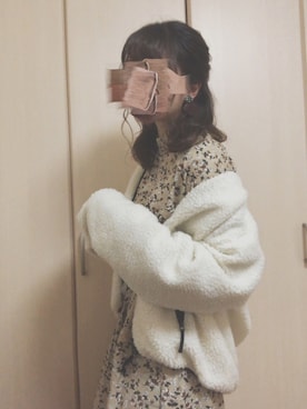 「ハーフアップ」｜「アイテム（ブルゾン）」を使った、a m oさん（レディース・160cm）の秋コーディネート