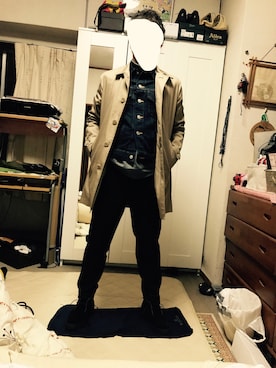 「JOURNAL STANDARD（ジャーナルスタンダード）のアイテム（トレンチコート）」を使った、GONさん（メンズ・165cm）の冬コーディネート