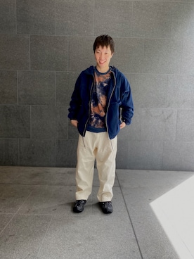 「アイテム（マウンテンパーカー）」を使った、GONさん（メンズ・165cm）の秋コーディネート