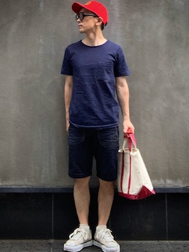 「FILSON（フィルソン）のアイテム（帽子）」を使った、よしさん【相互】さん（メンズ・163cm）の夏コーディネート