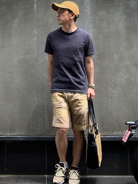 「FILSON（フィルソン）のアイテム（帽子）」を使った、よしさん【相互】さん（メンズ・163cm）の夏コーディネート