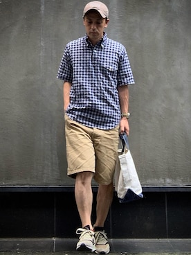 「FILSON（フィルソン）のアイテム（帽子）」を使った、よしさん【相互】さん（メンズ・163cm）の夏コーディネート