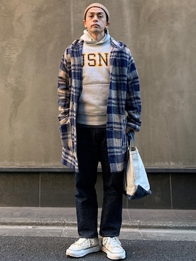 「Nigel Cabourn（ナイジェルケーボン）のアイテム（その他アウター）」を使った、よしさん【相互】さん（メンズ・163cm）の冬コーディネート