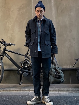 「FILSON（フィルソン）のアイテム（ジャケット/アウター）」を使った、よしさん【相互】さん（メンズ・163cm）の冬コーディネート