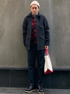 「FILSON（フィルソン）のアイテム（ジャケット/アウター）」を使った、よしさん【相互】さん（メンズ・163cm）の春コーディネート