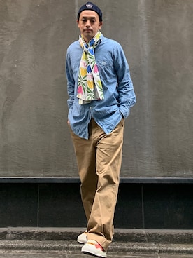 「EVISU（エヴィス）のアイテム（財布/小物）」を使った、よしさん【相互】さん（メンズ・163cm）の春コーディネート