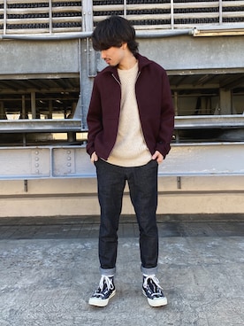 「JUNRED（ジュンレッド）のアイテム（トップス）」を使った、TOBIさん（メンズ・166cm）の秋コーディネート