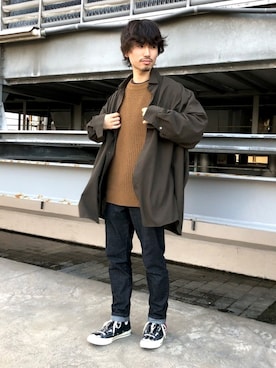 「JUNRED（ジュンレッド）のアイテム（トップス）」を使った、TOBIさん（メンズ・166cm）の秋コーディネート