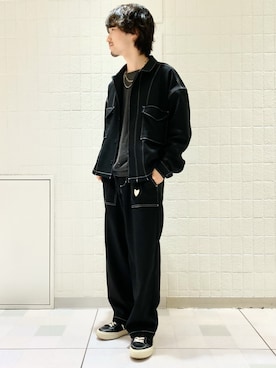 「JUNRED（ジュンレッド）のアイテム（ブルゾン）」を使った、TOBIさん（メンズ・166cm）の春コーディネート