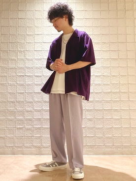 「JUNRED（ジュンレッド）のアイテム（タンクトップ）」を使った、TOBIさん（メンズ・166cm）の夏コーディネート