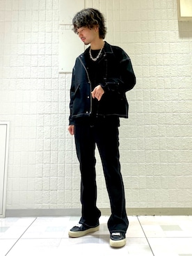 「JUNRED（ジュンレッド）のアイテム（ブルゾン）」を使った、TOBIさん（メンズ・167cm）の秋コーディネート