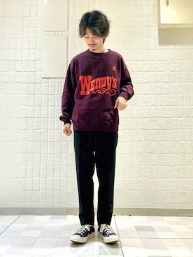 「JUNRED（ジュンレッド）のアイテム（スウェット）」を使った、TOBIさん（メンズ・167cm）の秋コーディネート