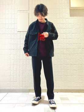 「JUNRED（ジュンレッド）のアイテム（ブルゾン）」を使った、TOBIさん（メンズ・167cm）の秋コーディネート