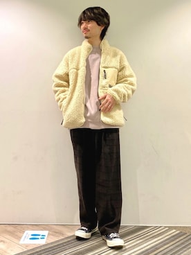 「FIRST DOWN（ファーストダウン）のアイテム」を使った、TOBIさん（メンズ・167cm）の冬コーディネート