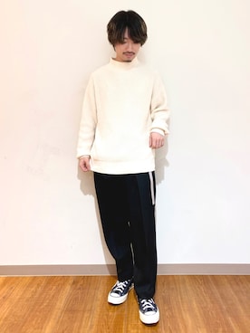 「JUNRED（ジュンレッド）のアイテム（パンツ）」を使った、TOBIさん（メンズ・167cm）の冬コーディネート