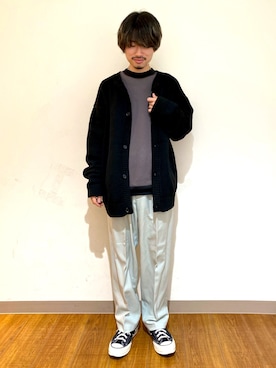 「JUNRED（ジュンレッド）のアイテム（スラックス）」を使った、TOBIさん（メンズ・167cm）の冬コーディネート