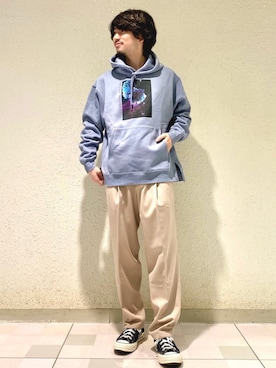 「JUNRED（ジュンレッド）のアイテム（パーカー）」を使った、TOBIさん（メンズ・167cm）の冬コーディネート
