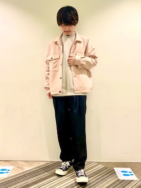 「JUNRED（ジュンレッド）のアイテム（スラックス）」を使った、TOBIさん（メンズ・167cm）の冬コーディネート