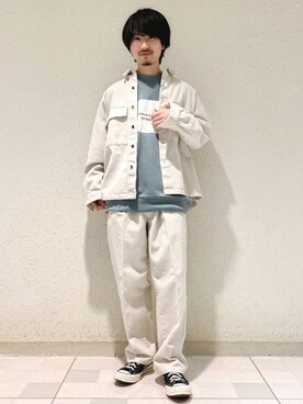 「JUNRED（ジュンレッド）のアイテム（スウェット）」を使った、TOBIさん（メンズ・167cm）の冬コーディネート