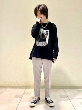 「JUNRED（ジュンレッド）のアイテム（バッグ）」を使った、TOBIさん（メンズ・167cm）の春コーディネート