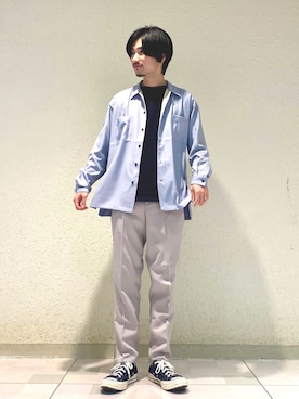 「JUNRED（ジュンレッド）のアイテム（スラックス）」を使った、TOBIさん（メンズ・167cm）の春コーディネート