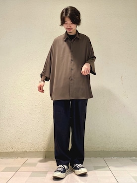 「JUNRED（ジュンレッド）のアイテム（トップス）」を使った、TOBIさん（メンズ・167cm）の春コーディネート