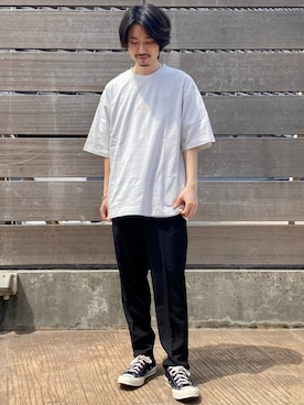 「JUNRED（ジュンレッド）のアイテム（スラックス）」を使った、TOBIさん（メンズ・167cm）の春コーディネート