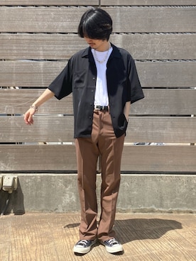 「JUNRED（ジュンレッド）のアイテム（トップス）」を使った、TOBIさん（メンズ・167cm）の春コーディネート