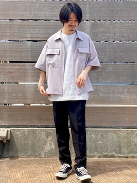 「JUNRED（ジュンレッド）のアイテム（トップス）」を使った、TOBIさん（メンズ・167cm）の春コーディネート