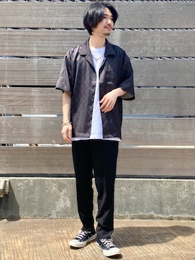 「JUNRED（ジュンレッド）のアイテム（トップス）」を使った、TOBIさん（メンズ・167cm）の春コーディネート