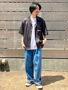 「JUNRED（ジュンレッド）のアイテム（トップス）」を使った、TOBIさん（メンズ・167cm）の春コーディネート