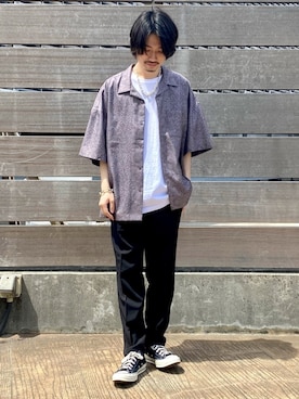 「JUNRED（ジュンレッド）のアイテム（スラックス）」を使った、TOBIさん（メンズ・167cm）の春コーディネート