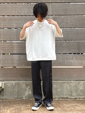 「JUNRED（ジュンレッド）のアイテム（パンツ）」を使った、TOBIさん（メンズ・167cm）の春コーディネート