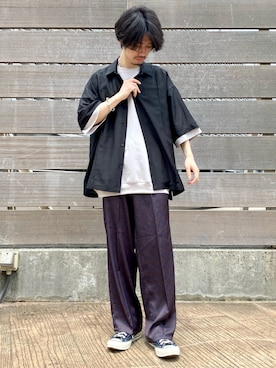 「JUNRED（ジュンレッド）のアイテム（パンツ）」を使った、TOBIさん（メンズ・167cm）の春コーディネート