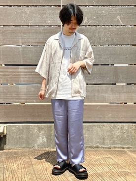 「JUNRED（ジュンレッド）のアイテム（パンツ）」を使った、TOBIさん（メンズ・167cm）の夏コーディネート