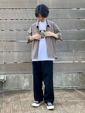 「JUNRED（ジュンレッド）のアイテム（パンツ）」を使った、TOBIさん（メンズ・167cm）の夏コーディネート