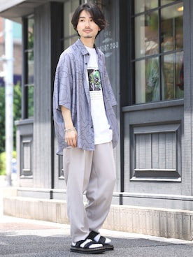 「JUNRED（ジュンレッド）のDr.Martens CHILTON」を使った、TOBIさん（メンズ・167cm）の夏コーディネート