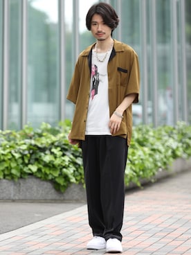 「JUNRED（ジュンレッド）のアイテム（アクセサリー）」を使った、TOBIさん（メンズ・167cm）の夏コーディネート