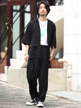 「JUNRED（ジュンレッド）のアイテム」を使った、TOBIさん（メンズ・167cm）の夏コーディネート