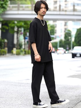 「JUNRED（ジュンレッド）のアイテム」を使った、TOBIさん（メンズ・167cm）の夏コーディネート