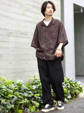 「RHUDE（ルード）のアイテム」を使った、TOBIさん（メンズ・167cm）の夏コーディネート