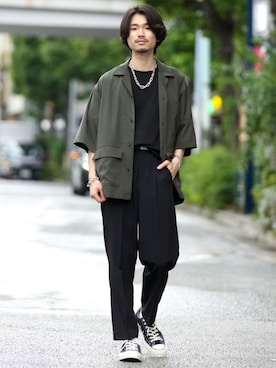 「JUNRED（ジュンレッド）のアイテム（アクセサリー）」を使った、TOBIさん（メンズ・167cm）の夏コーディネート