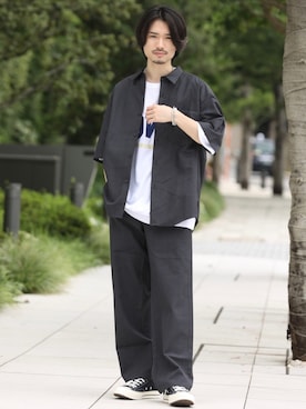 「JUNRED（ジュンレッド）のアイテム（アクセサリー）」を使った、TOBIさん（メンズ・167cm）の夏コーディネート