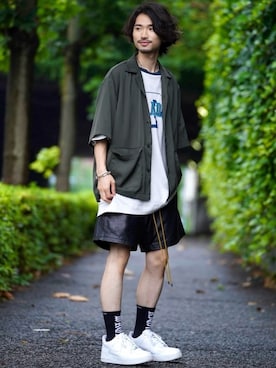 「RHUDE（ルード）のアイテム」を使った、TOBIさん（メンズ・168cm）の夏コーディネート