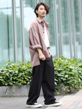 「JUNRED（ジュンレッド）のアイテム（トップス）」を使った、TOBIさん（メンズ・168cm）の夏コーディネート