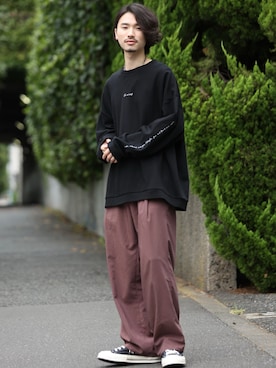 「JUNRED（ジュンレッド）のアイテム（トップス）」を使った、TOBIさん（メンズ・168cm）の夏コーディネート